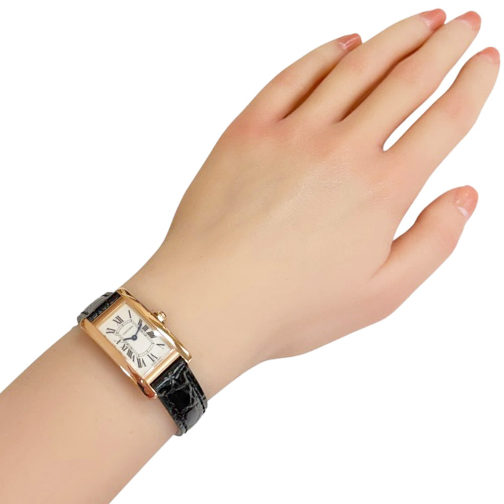 CARTIER カルティエ タンクアメリカン SM 腕時計 18金 K18ピンク