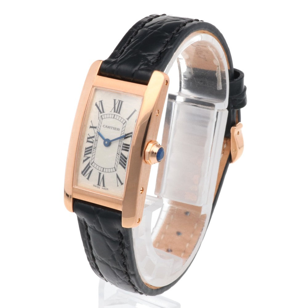 CARTIER カルティエ タンクアメリカン SM 腕時計 18金 K18ピンク