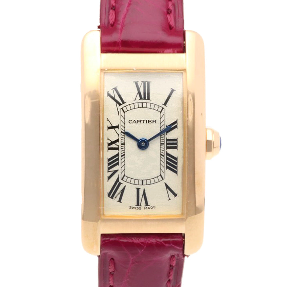 CARTIER カルティエ タンクアメリカンSM 腕時計 18金 K18ピンク