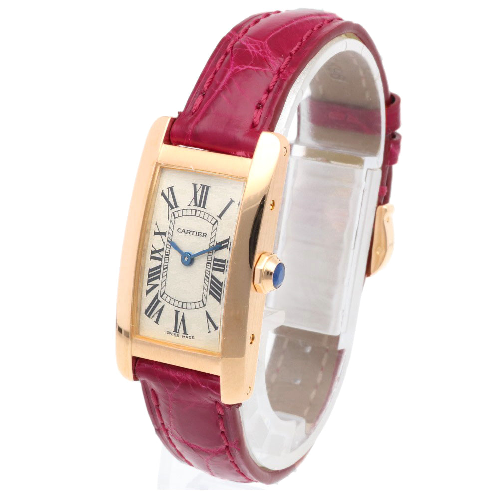 CARTIER カルティエ タンクアメリカンSM 腕時計 18金 K18ピンク