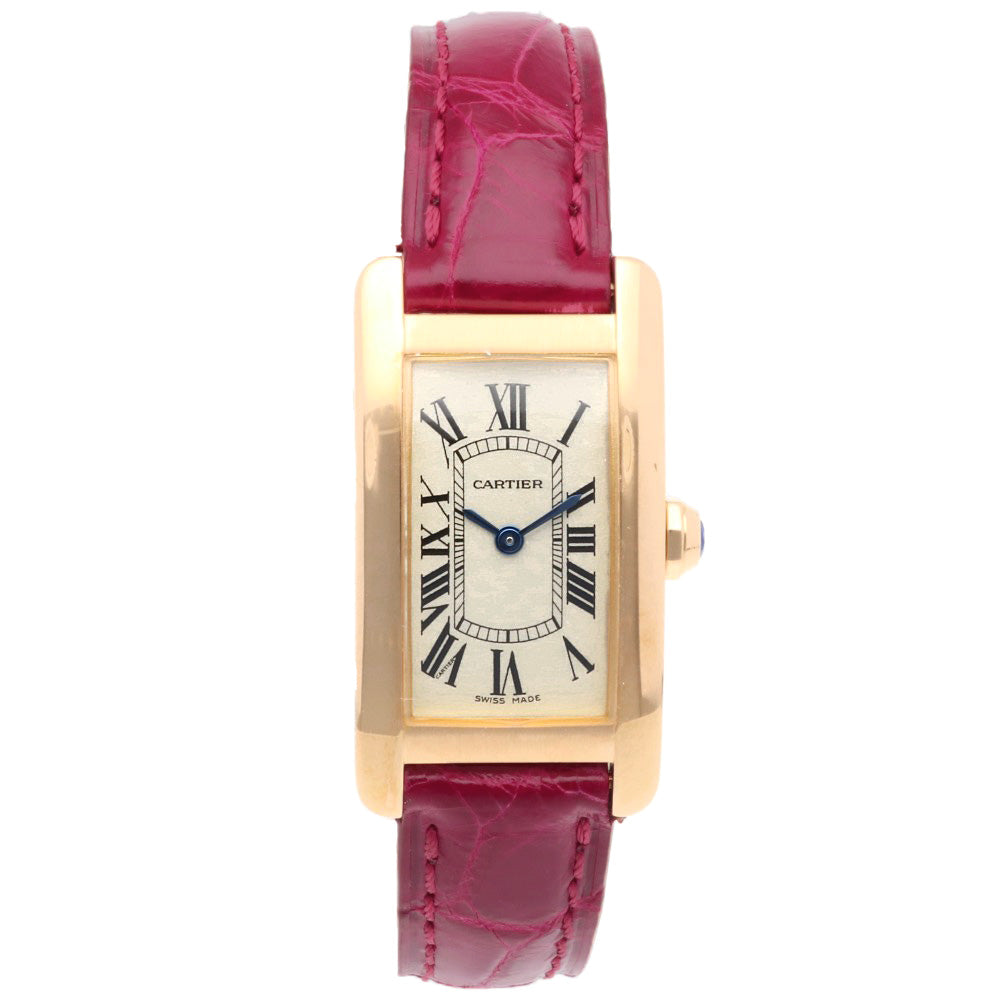 CARTIER カルティエ タンクアメリカンSM 腕時計 18金 K18ピンク