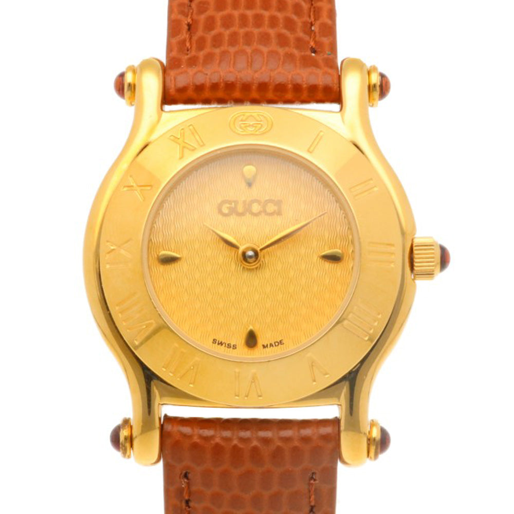 【極美品】グッチ 6500Lクォーツ 腕時計 ゴールド 箱付き 1円スタート】【箱付き】GUCCI グッチ 6500L GP ゴールド文字盤