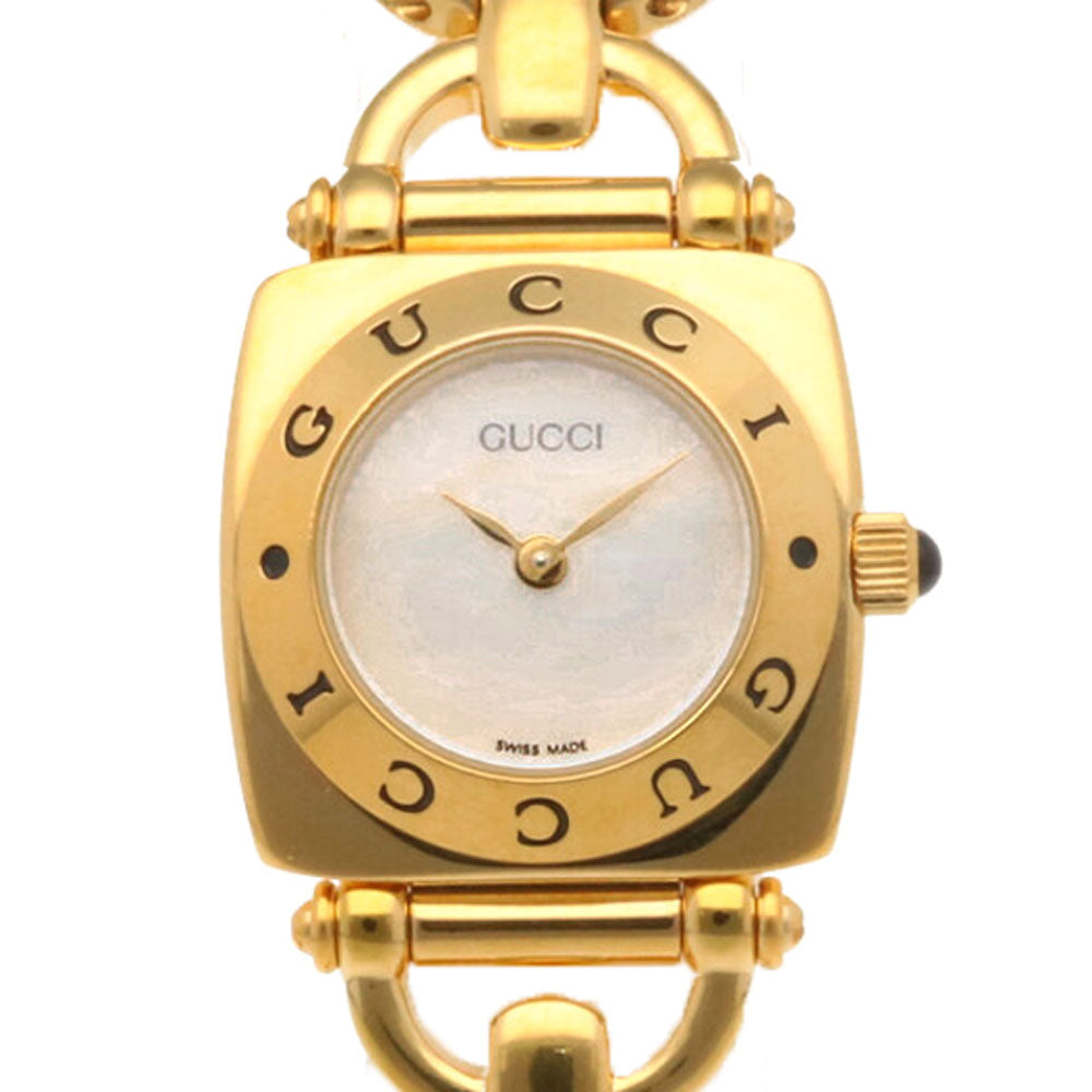 GUCCI Gucci Watch White Shell 6400L Ladies 1 Year Warranty Used