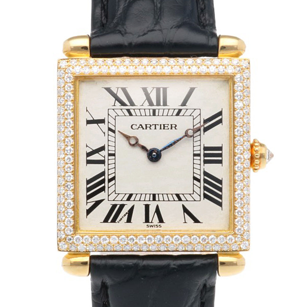 カルティエ タンク オビュ 腕時計 時計 18金 K18イエローゴールド 1630 クオーツ ユニセックス 1年保証 CARTIER  中古 CARTIER カルティエ タンク オビュ 腕時計 18金 K18イエローゴールド