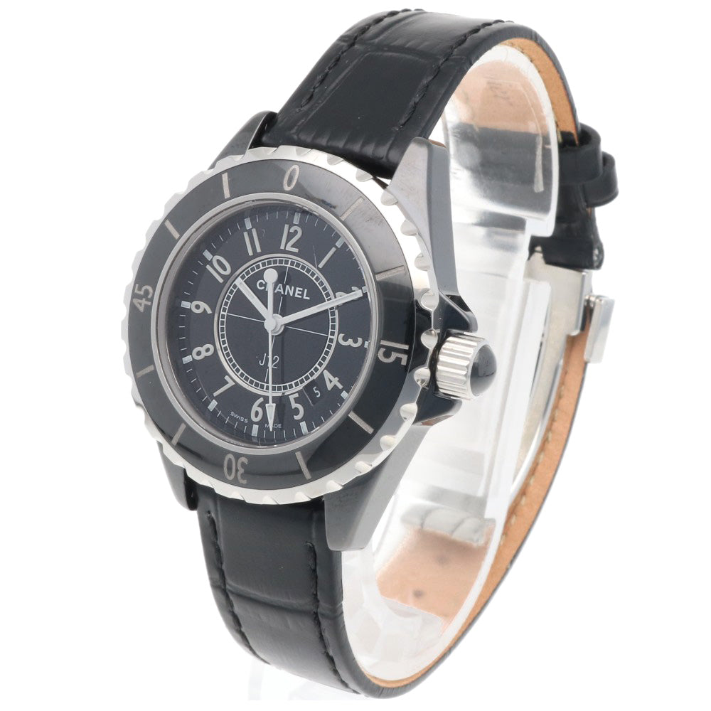 T09/065 CHANEL シャネル J12 コマ セラミック メンズ CHANEL J12 コマ 時計 ブラック 黒 ハイブランド 高級 セラミック J12