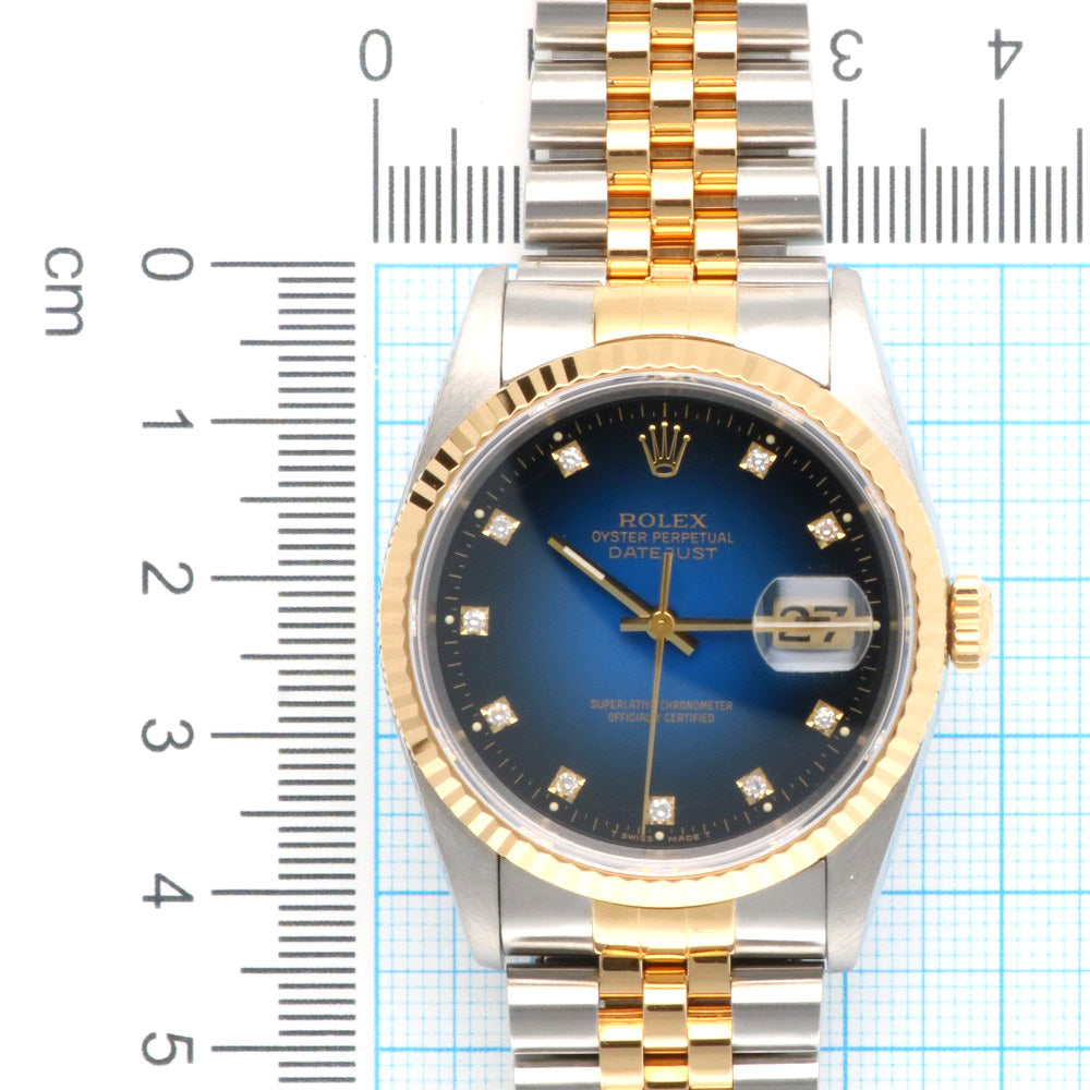 ROLEX デイトジャスト 16233 R番 箱、保証書有 オーバーホール済 ロレックス デイトジャスト 16233 ステラボイラーゲージ 箱