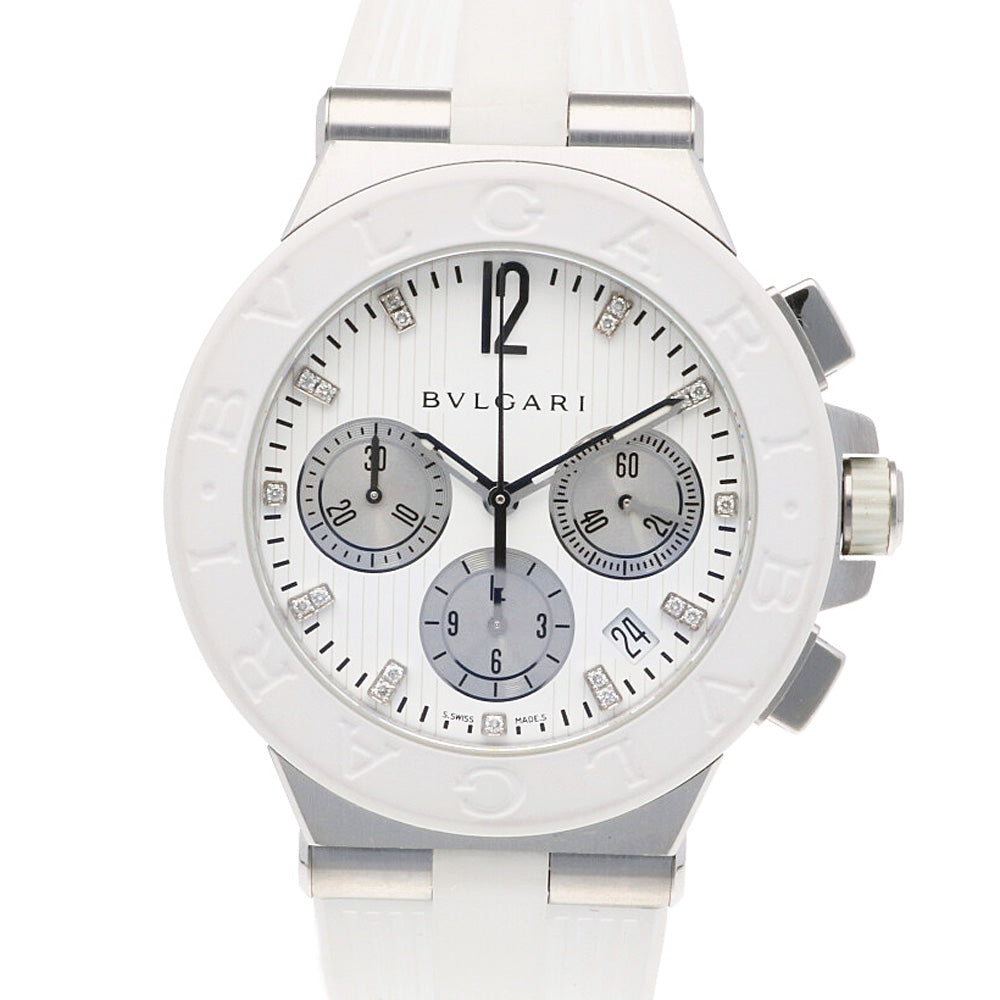 BVLGARI クロノグラフ 時計 ステンレス BVLGARI ブルガリ ディアゴノ クロノグラフ CH40STA ホワイト メンズ
