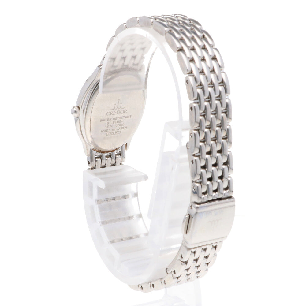 セイコー SEIKO CREDOR クレドール 1E70-0BH0 ダイヤ シェル文字盤 腕時計 レディース 電池交換済 SEIKO セイコー クレドール オーバル 12P