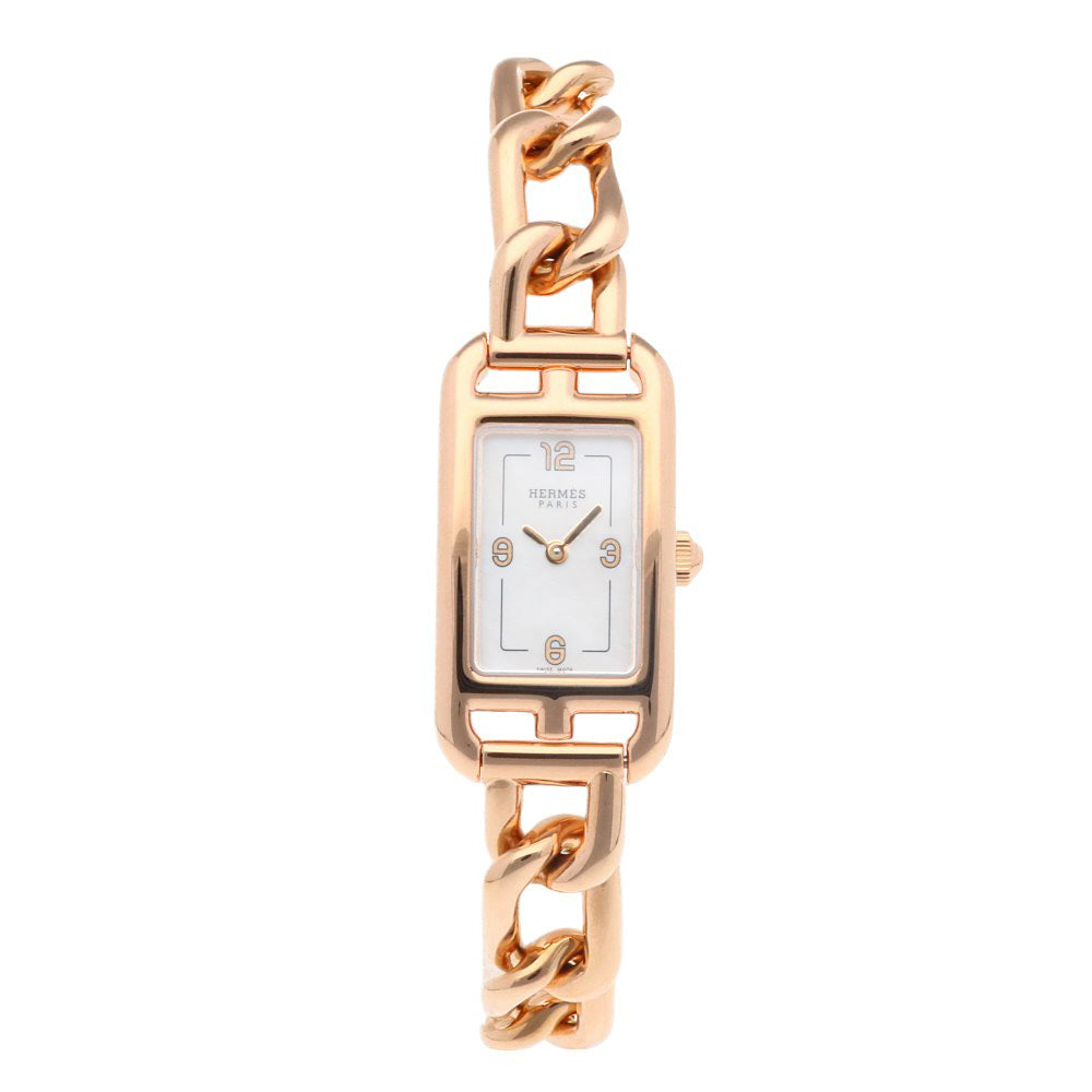 ヒマ　HERMES エルメス　クロコ ピンク ナンタケット　ダイヤモンド HERMES ピンクゴールドのブレスウォッチ | ビジューのない人生