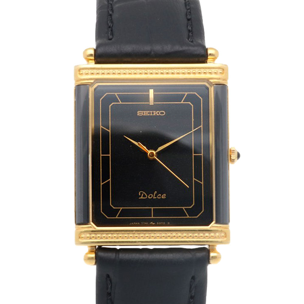 SEIKO Dolce Watch K14 Yellow Gold 7741-5070 Quartz Men's 1 Year