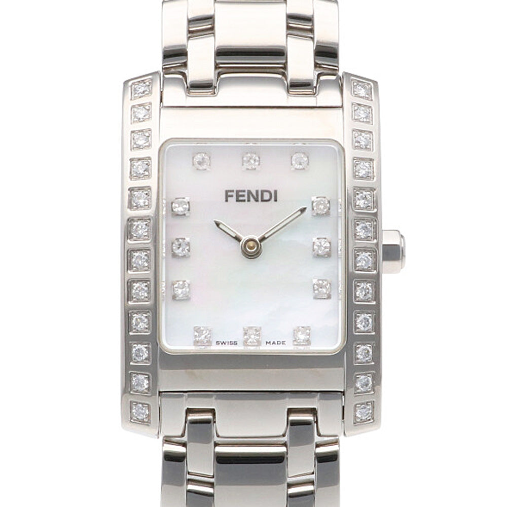 Fendi Quadro Watch Stainless Steel 7000L Quartz Ladies 1 Year