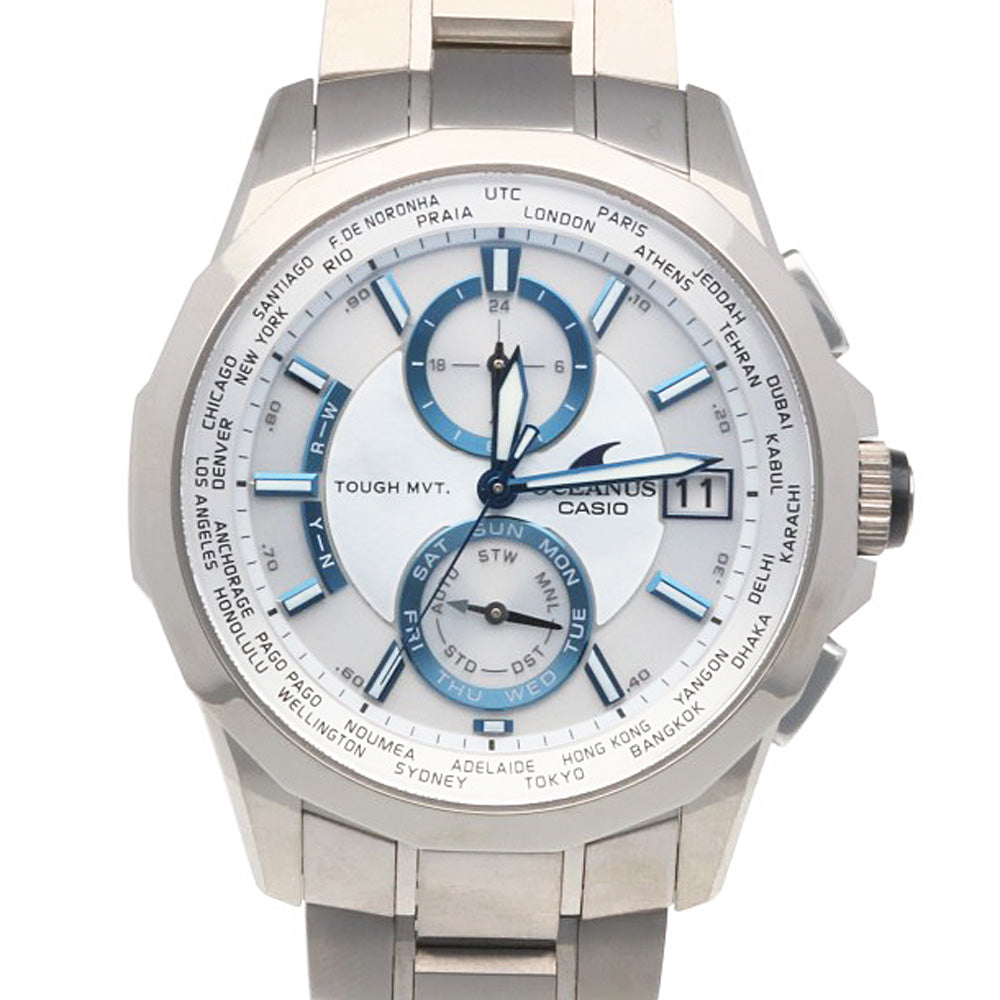 カシオOCW-S2000PW-7AJFオシアナスマンタ チタン白蝶貝ソーラー電波 CASIO カシオ オシアナス マンタ 腕時計 チタン 0CW-S2000PW