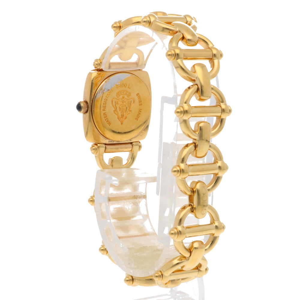 【動作品】GUCCI 6400L ゴールド　クオーツ GUCCI グッチ レディース腕時計 ホースビット ブレスウォッチ QZ