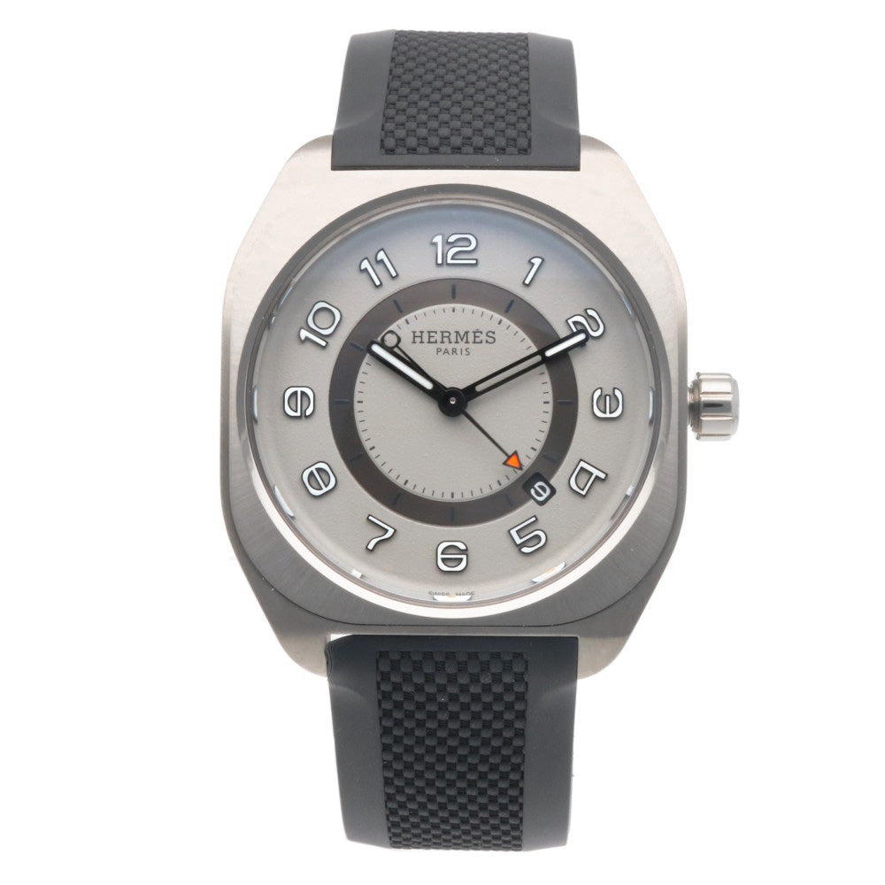 【美品】HERMES 腕時計 ホワイト/ゴールド 分解掃除済み エルメス ファッション 【美品】HERMES 腕時計 ホワイト