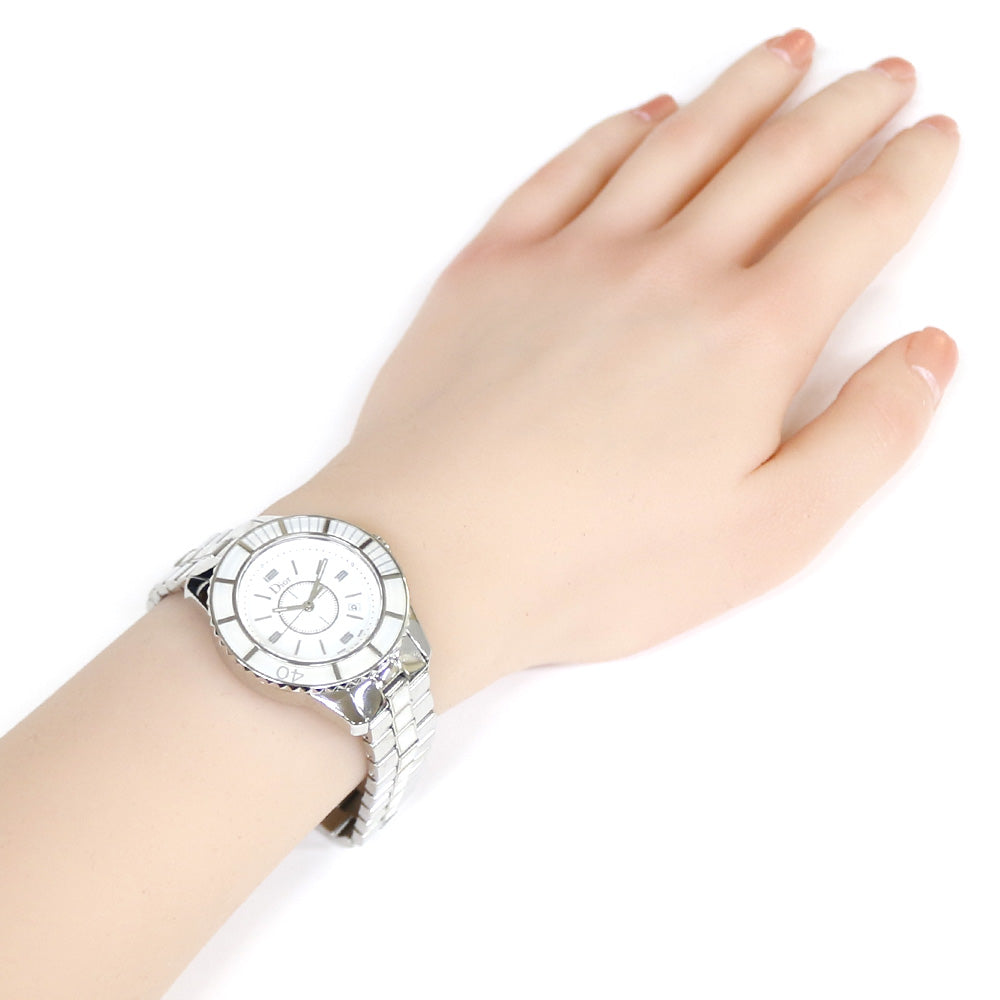 Christian Dior Crystal Watch Stainless Steel CD113111 Unisex Used
