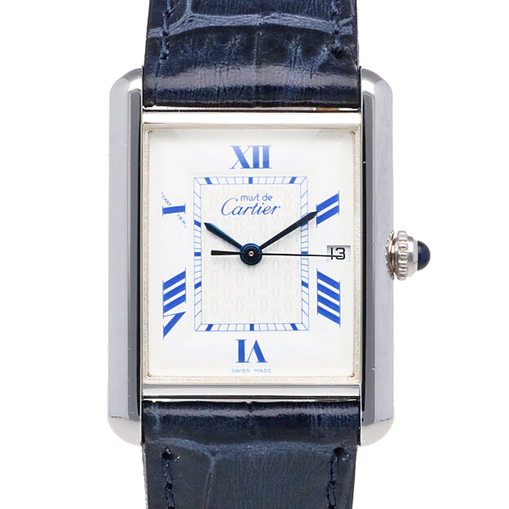 Cartier 腕時計 カルティエ マストタンク GM（XL） 2414 クォーツ SV925 革 社外
