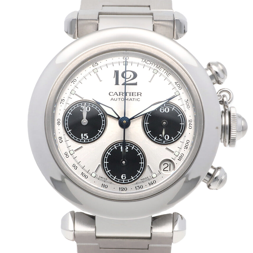 CARTIER カルティエ パシャC クロノグラフ 腕時計 ステンレススチール W31048M7(2412) 自動巻き メンズ 1年保証 中古