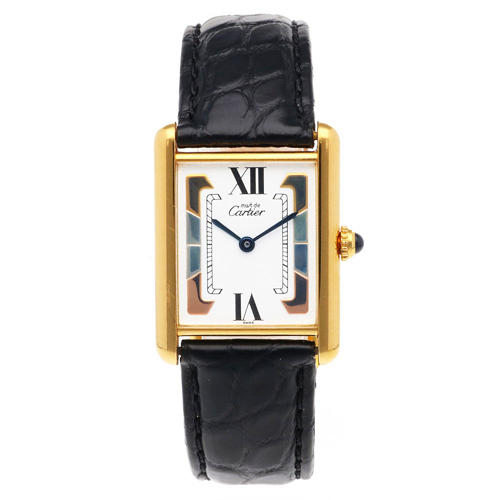 外装新品仕様 カルティエ ヴェルメイユマストタンクLM クオーツ 時計 A344 HA-6545| カルティエ マストタンク LM ヴェルメイユ 銀無垢 シルバー