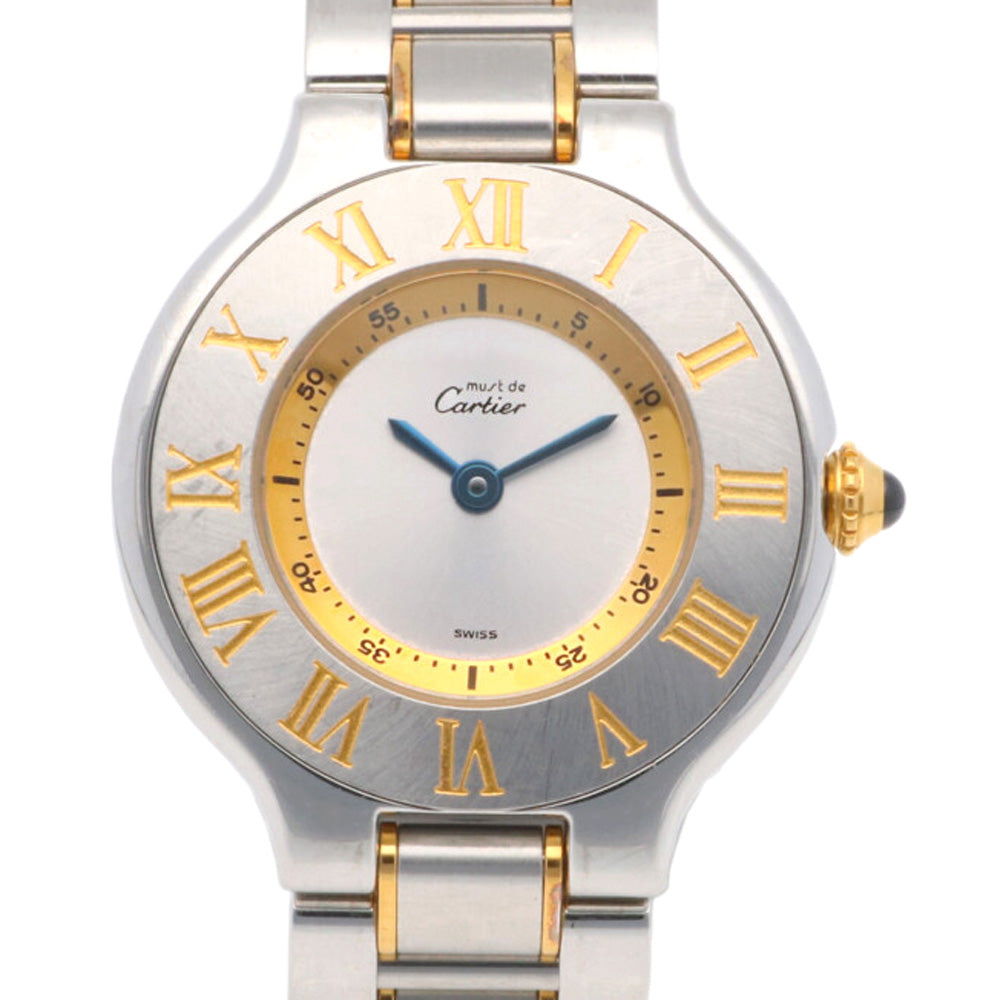 CARTIER Must 21 Watch Stainless Steel 1340 Quartz Ladies 1 Year