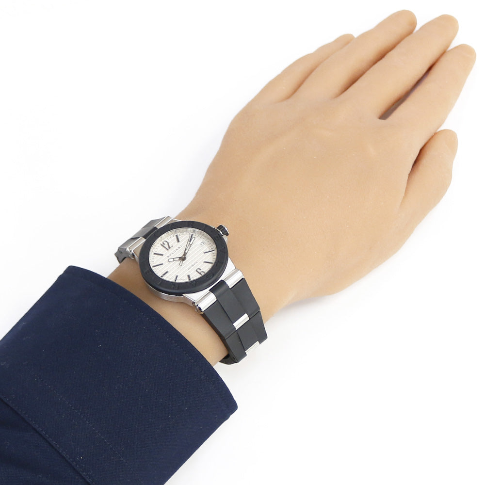 ★美品 ブルガリ ディアゴノ DG35SV 自動巻 腕時計 ブルガリ 時計 メンズ レディース ディアゴノ ホワイト文字