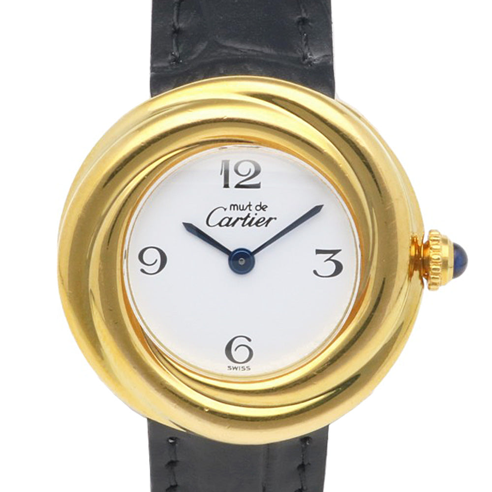 CARTIER Must Vermeil Trinity Watch GP 2735 Quartz Ladies 1 Year