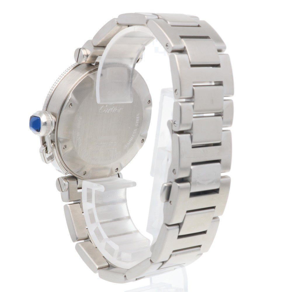 23:59まで！カルティエ　パシャ　シータイマー　美品！本物！人気のホワイト！ CARTIER カルティエ パシャ シータイマー 腕時計 ステンレススチール