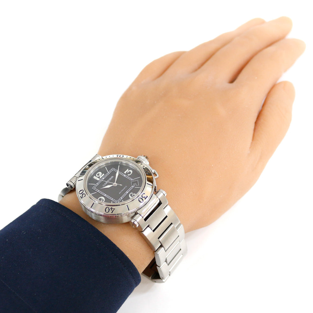CARTIER カルティエ パシャ シータイマー 腕時計 ステンレススチール