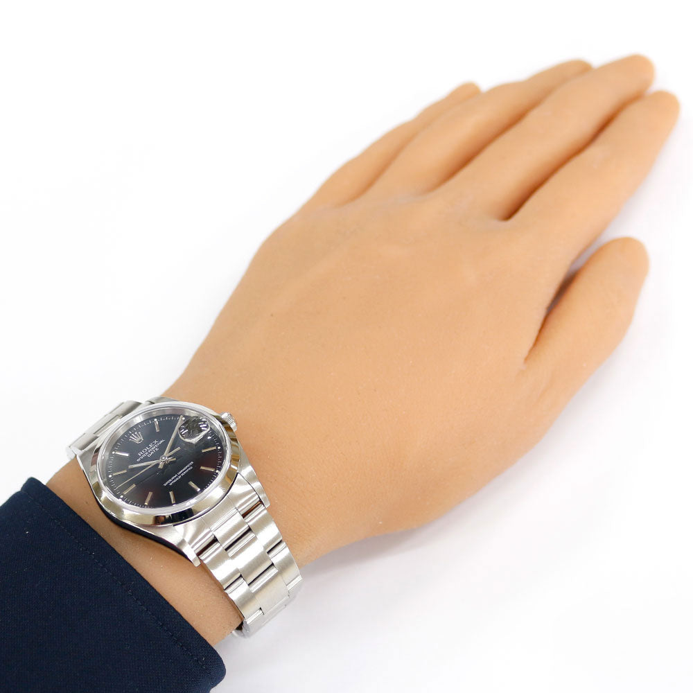【ROLEX/ロレックス】 オイスターパーペチュアル デイト 15200 ギャラ/保証書付き 腕時計 ステンレススチール 自動巻き/オートマ U番 1998年 ブラック文字盤 メンズ【中古】【真子質店】【BL】【MoIKx】【ex】 ROLEX】ロレックス『オイスターパーペチュアルデイト』15200 K番'01