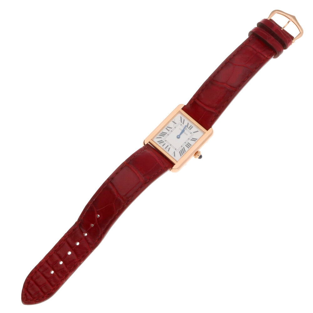 CARTIER カルティエ タンクソロSM 腕時計 18金 K18ピンクゴールド