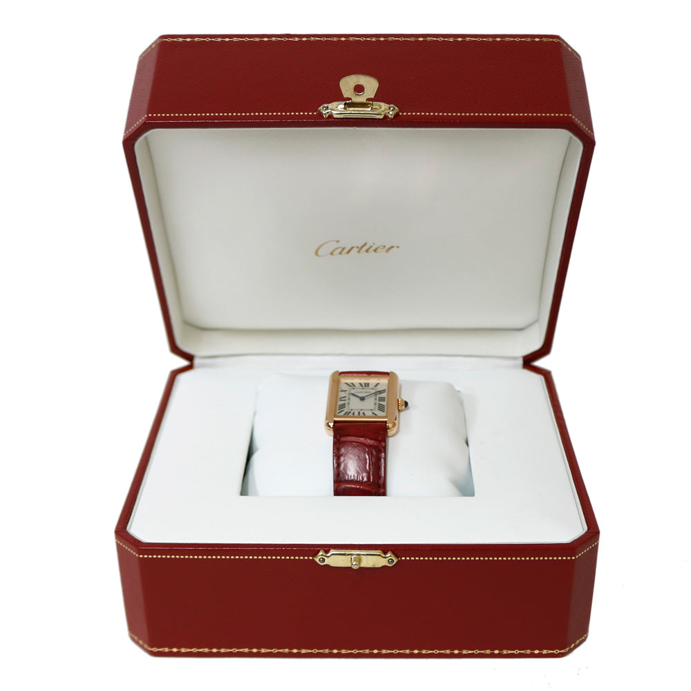 CARTIER カルティエ タンクソロSM 腕時計 18金 K18ピンクゴールド