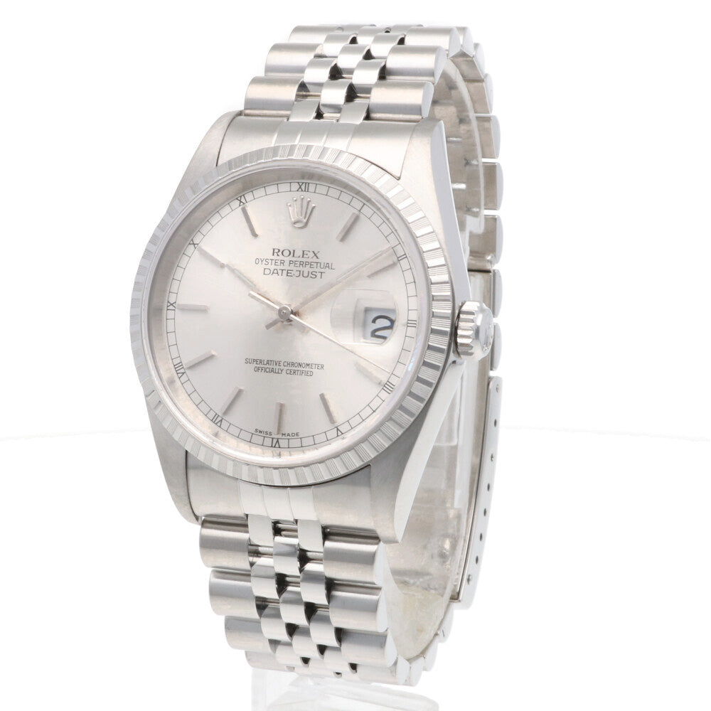 [稼働品]ROLEX 自動巻き時計 ホワイトダイヤル ロレックス/デイトジャスト/ホワイトダイヤル/クロノメーター