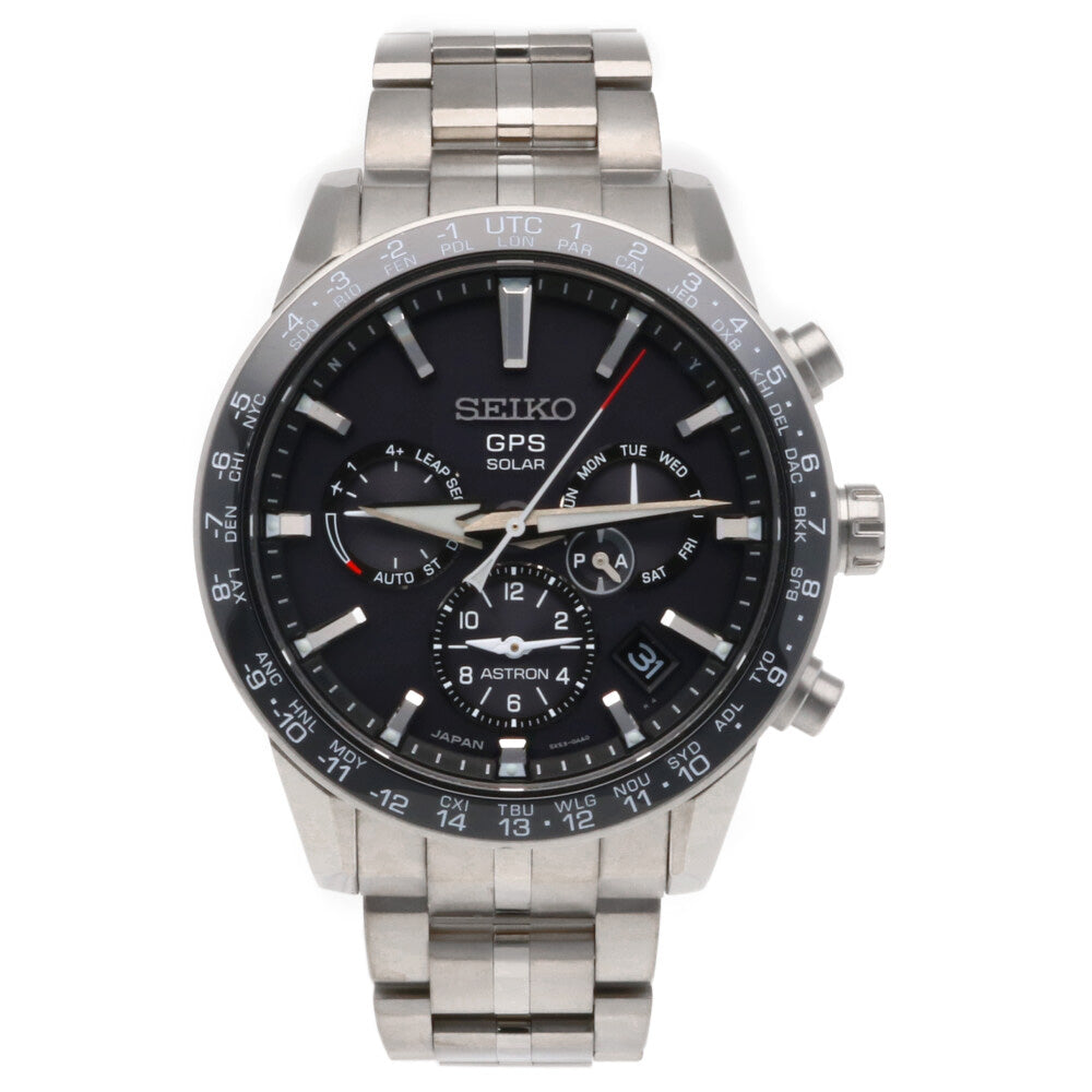 Used] Seiko Astron Watch Titanium Ceramic 5X53-0AB0 Silver Black