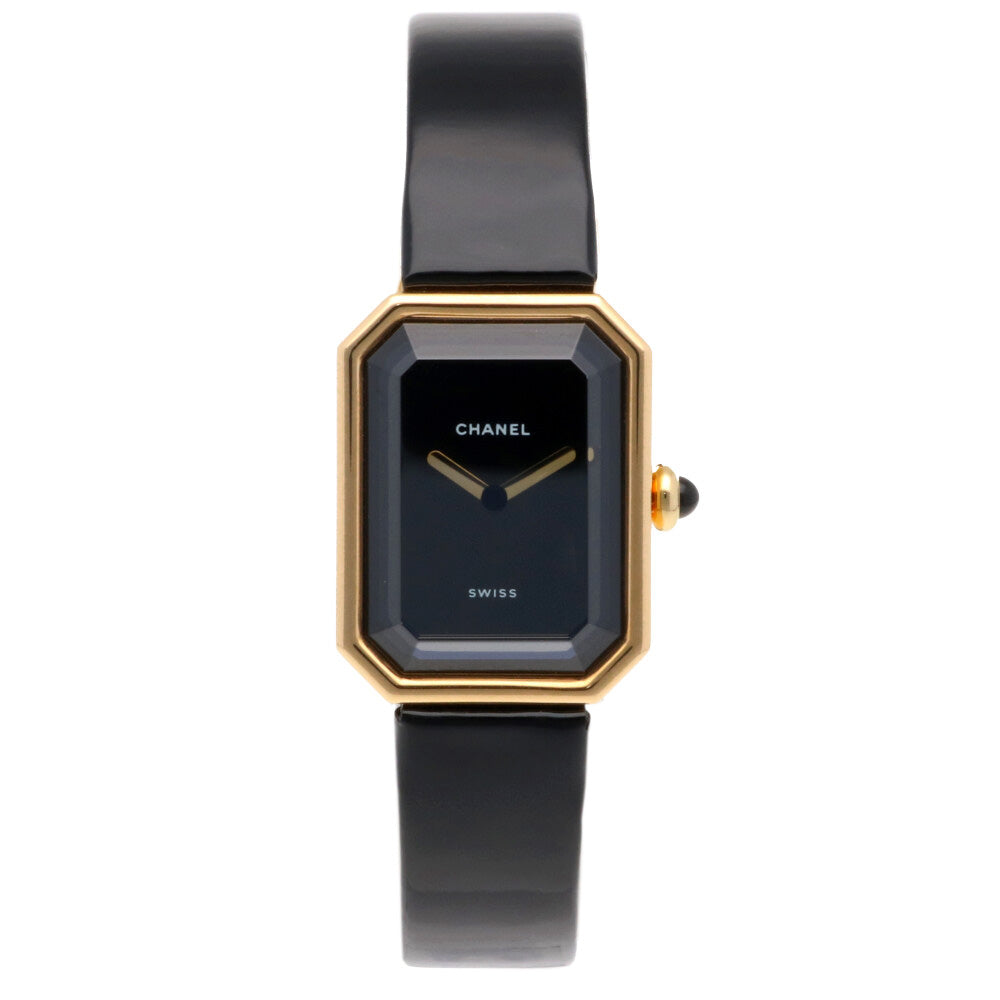 CHANEL ゴールド ブラック アナログ時計［ぬしこ］ CHANEL シャネル プルミエール 腕時計 18金 K18イエローゴールド H0086