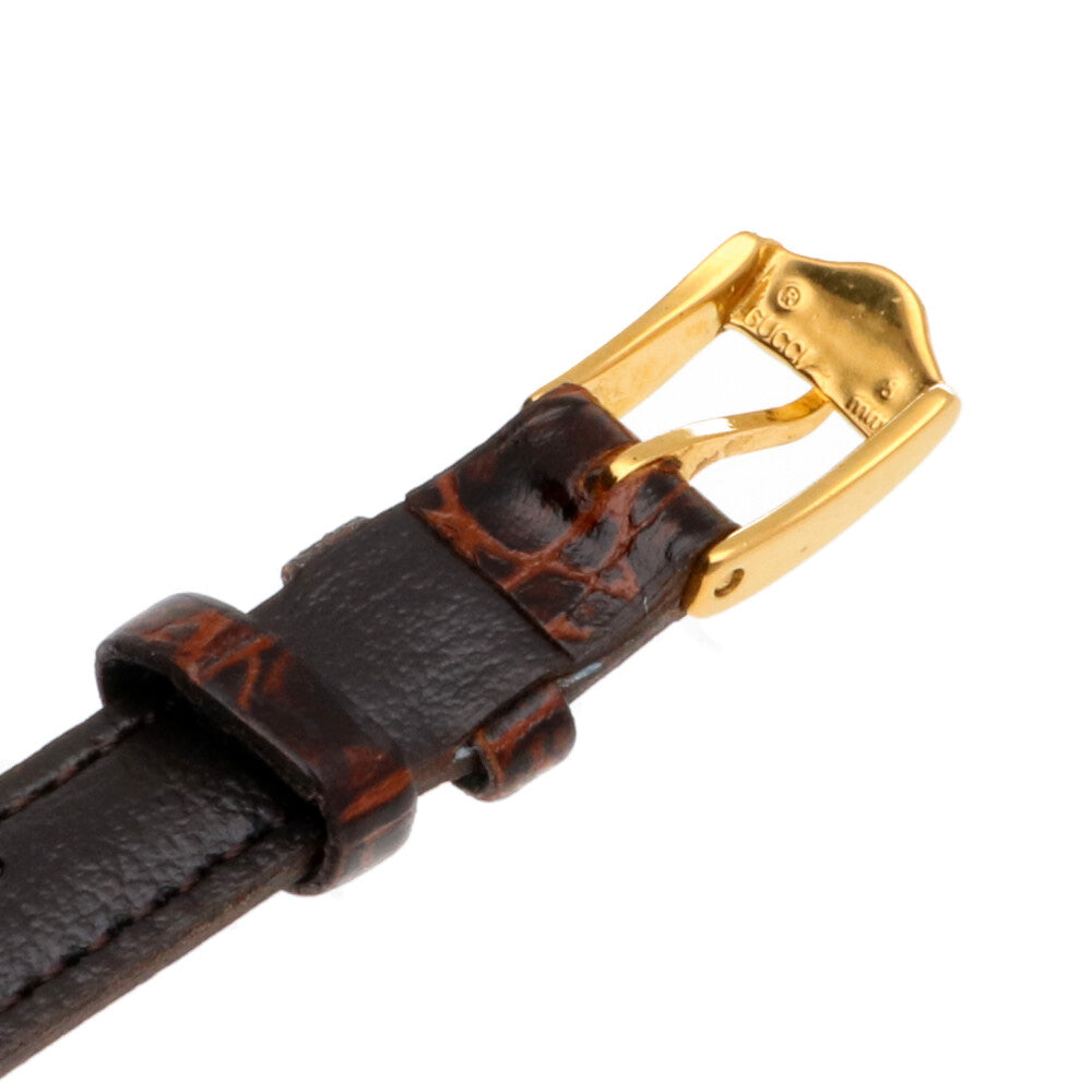 ウォッチ　GUCCI グッチ シェリーライン文字盤 クロコ革ベルト GP 楽天市場】グッチ シェリーライン 腕時計 GP/革 レディース 【中古