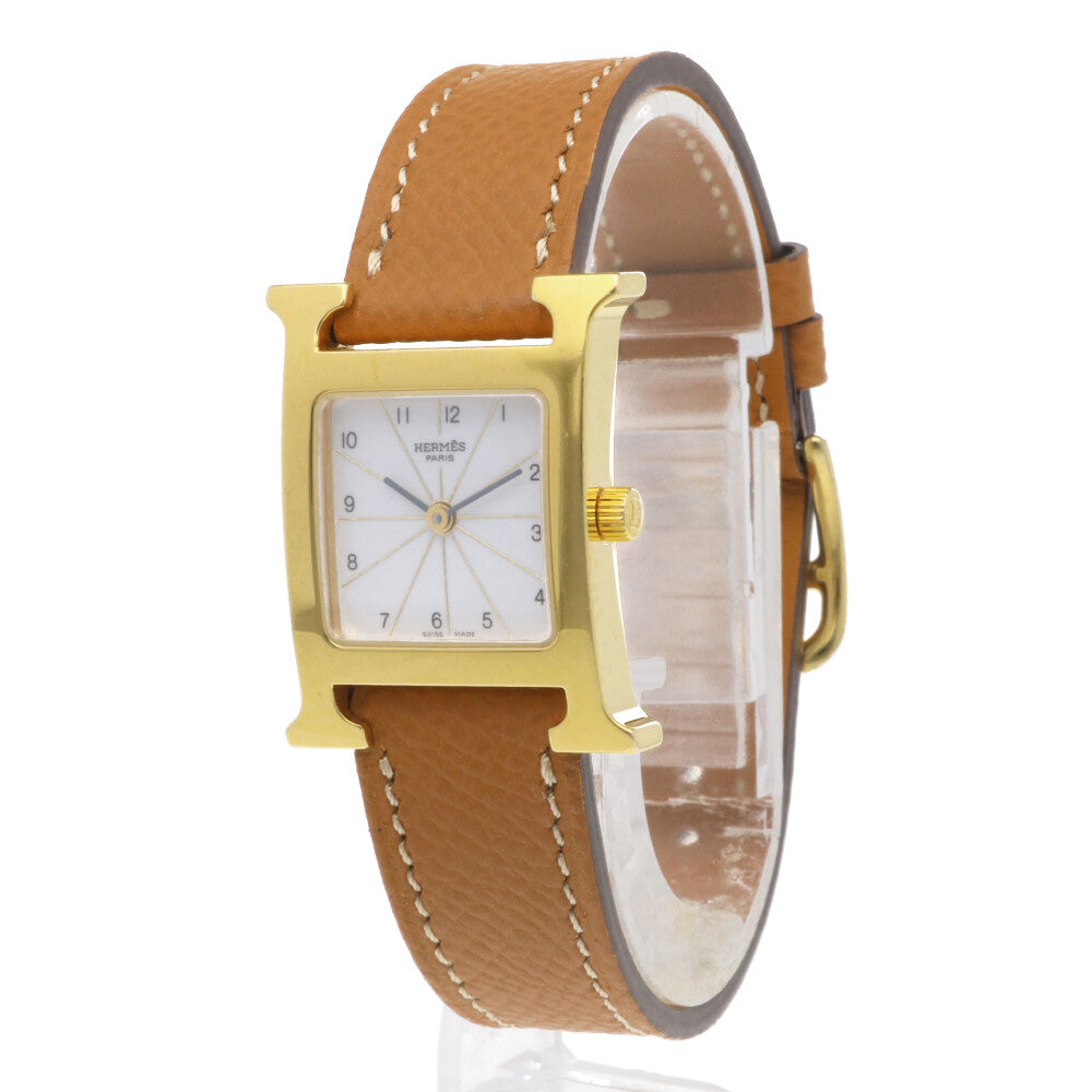 Hermes HERMES H Watch Wristwatch GP HH1.210 Ladies Used [1 Year