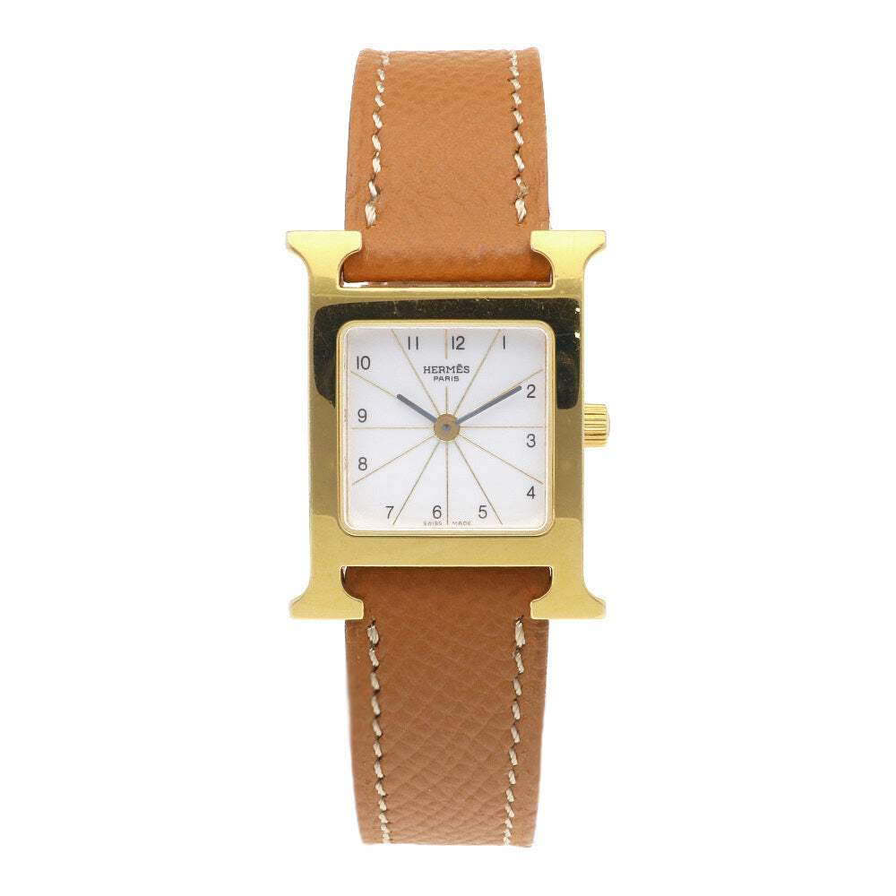 Hermes HERMES H Watch Wristwatch GP HH1.210 Ladies Used [1 Year