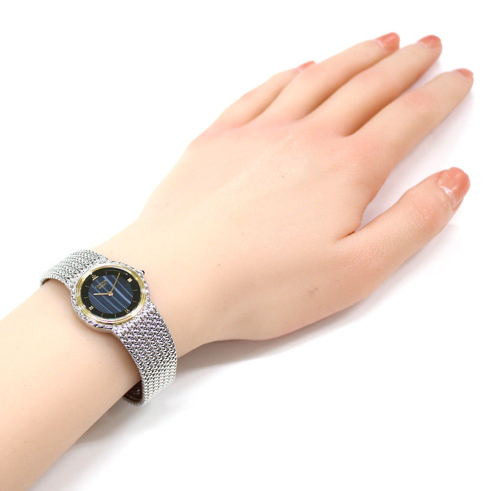 SEIKO セイコー 5A70-0260 クレドール ラウンドフェイス ブルーメノウ 腕時計 SS SS K18YG レディース [中古] SEIKO（セイコー） 5A70-0260 クレドール ラウンドフェイス ブルー