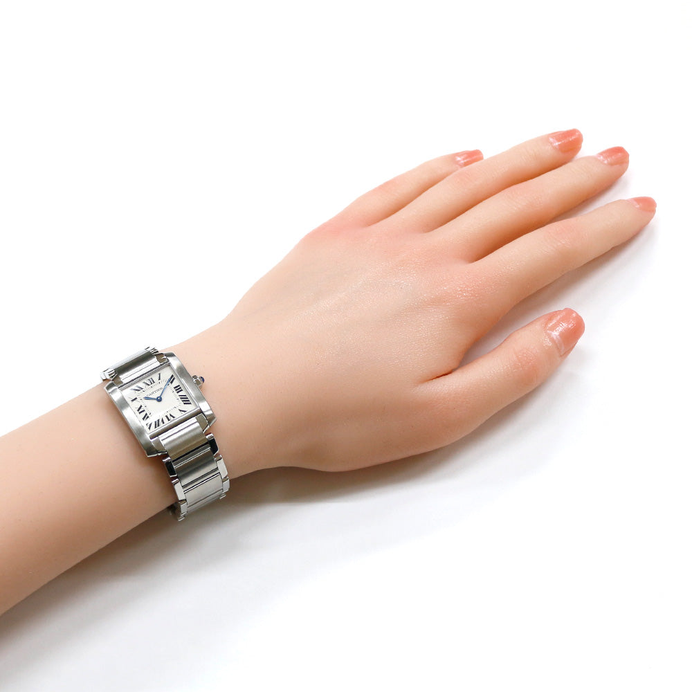 【1年保証】カルティエ CARTIER タンクフランセーズ MM 腕時計 ステンレススチール  中古 CARTIER カルティエ タンクフランセーズ MM 腕時計 ステンレススチール