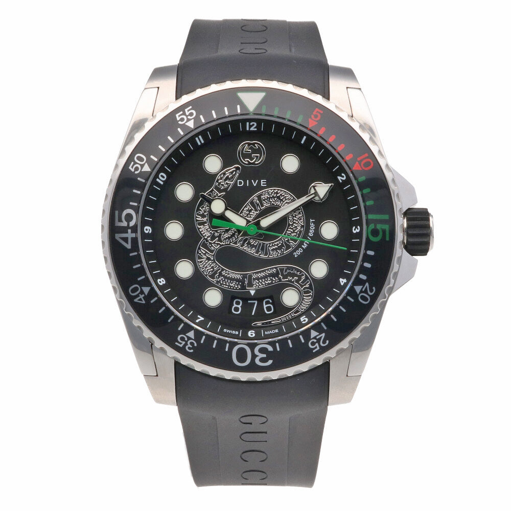 Gucci Dive Watch Stainless Steel 136.2 Men's Used [1 Year Warranty Gucci Dive Watch Stainless Steel 136.2 Men's Used [1 Year Warranty
