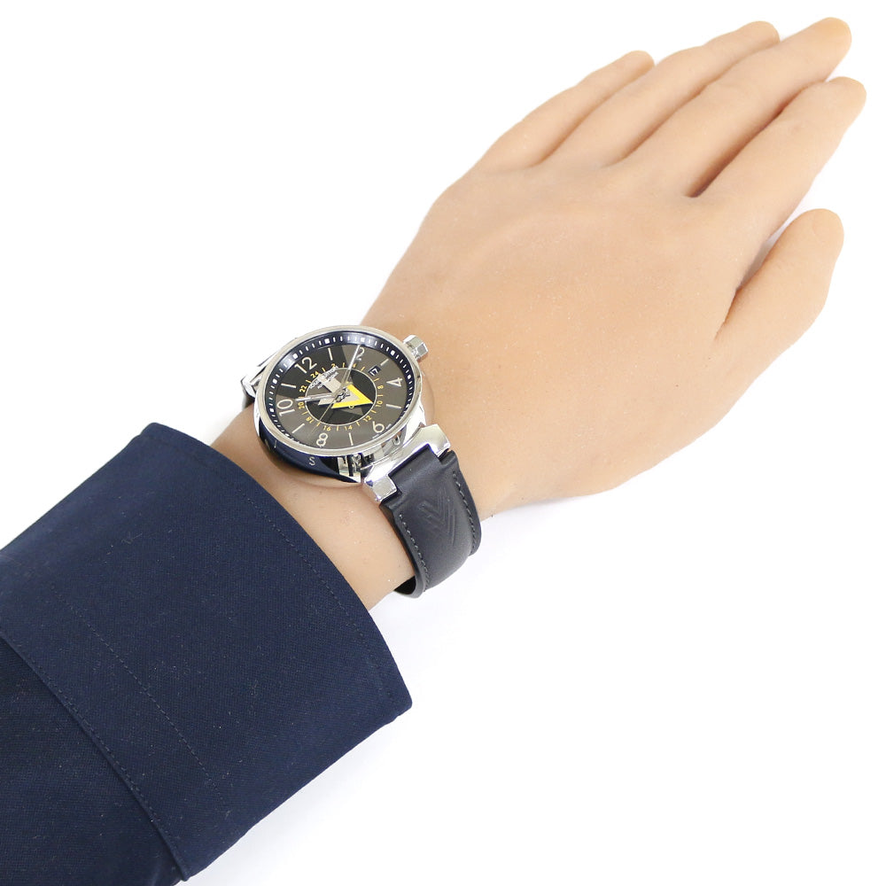 LOUIS VUITTON Tambour GMT Watch Stainless Steel Q1D31 Automatic
