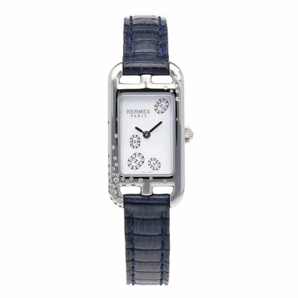 Hermes Nantucket Watch Stainless Steel NA2.132 Ladies Used