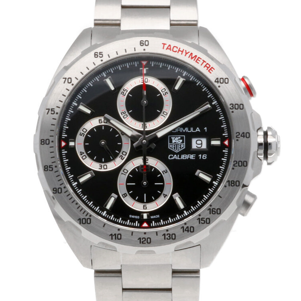 TAG Heuer タグホイヤー フォーミュラー1 キャリバー16 クロノグラフ CAZ2010 200m防水 デイト 黒 ブラック SS ステンレス メンズ 自動巻き【6ヶ月保証】【腕時計】【中古】 タグホイヤー TAG HEUER フォーミュラ1 キャリバー16 クロノグラフ