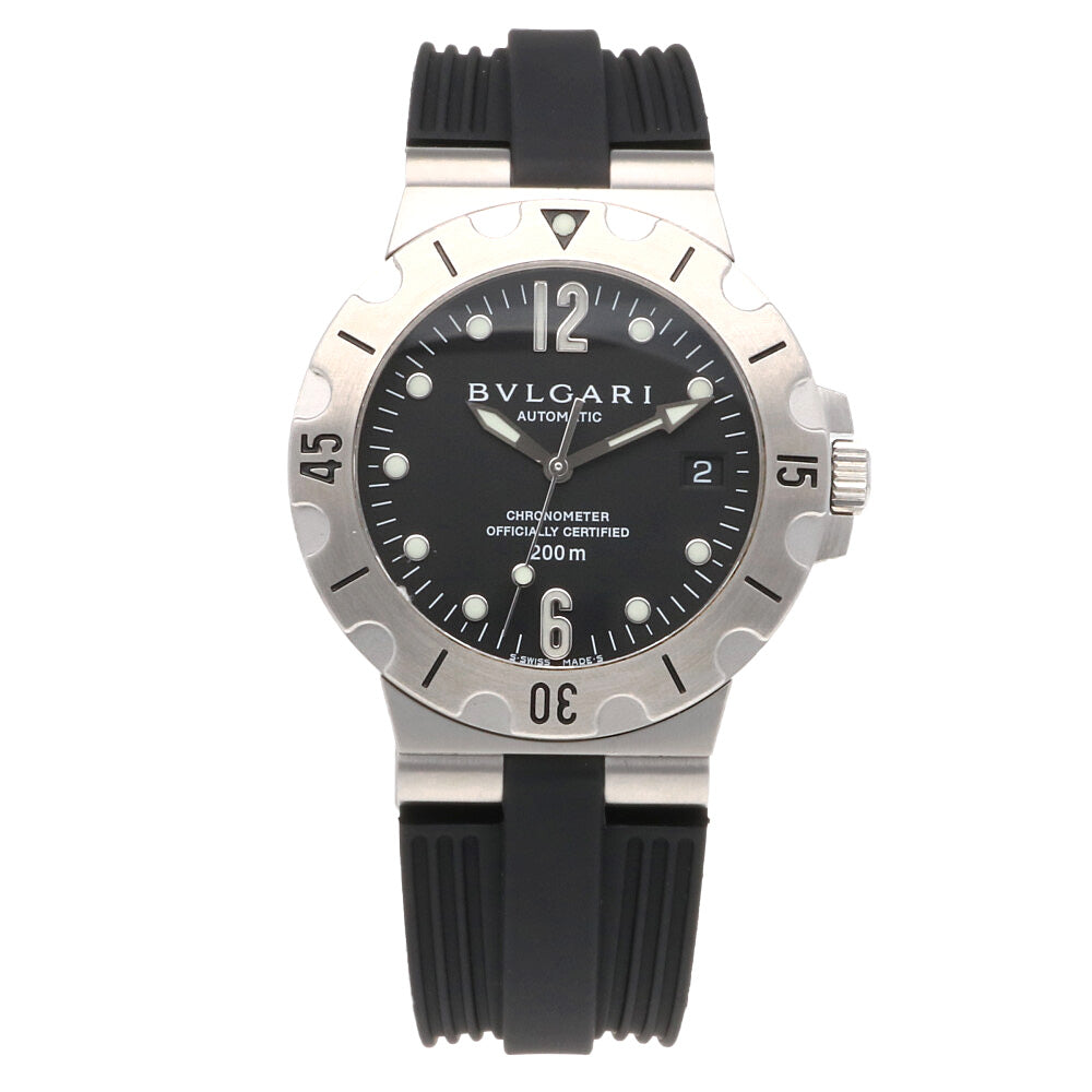 ブルガリ ディアゴノ スクーバ 腕時計 ステンレススチール SD38S 自動巻き メンズ 1年保証 BVLGARI 【中古】
