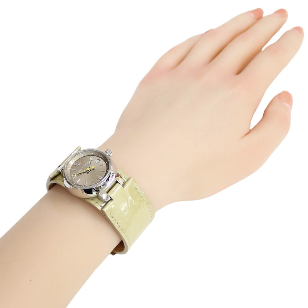 LOUIS VUITTON Tambour Watch Stainless Steel Q1212 Quartz Ladies Year Warranty Used