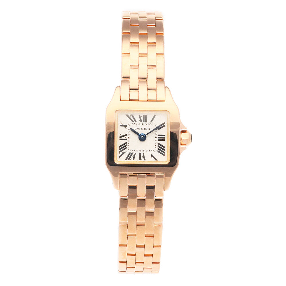 CARTIER Mini Santos Demoiselle Watch 18K K18 Pink Gold W25077X9