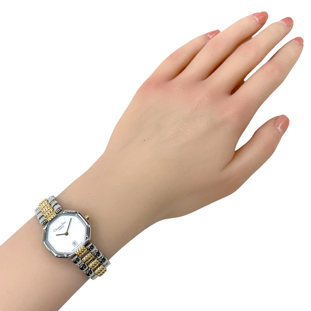 Christian Dior Octagon Watch Stainless Steel D48-203-1 Quartz
