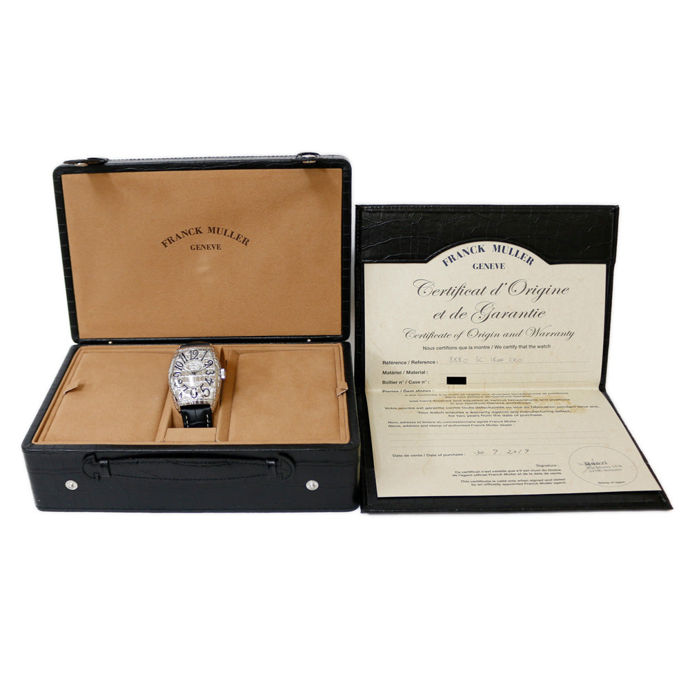 FRANCK MULLER Tono Curvex Iron Crocodile Watch Stainless Steel
