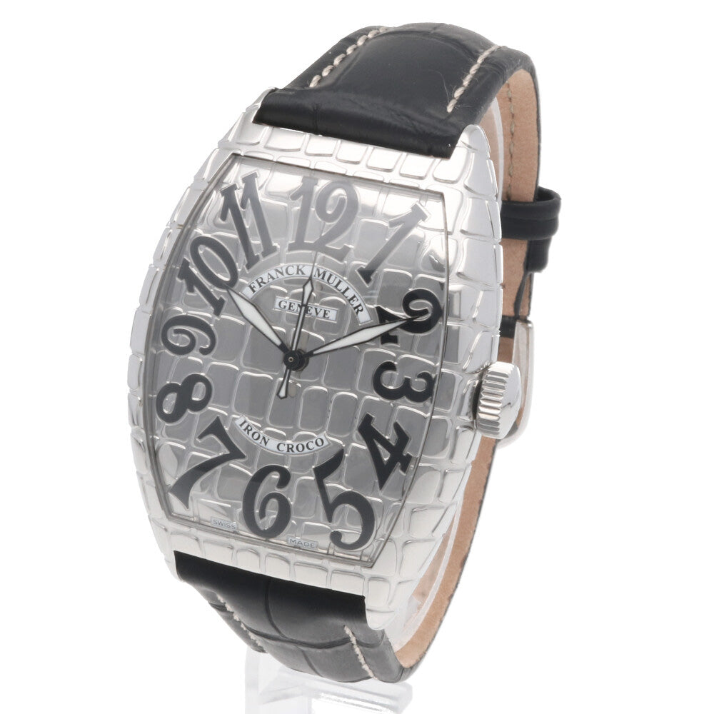 FRANCK MULLER Tono Curvex Iron Crocodile Watch Stainless Steel 