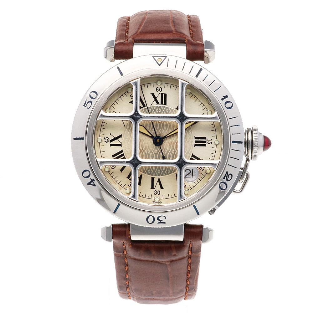 Cartier Pasha Grit Watch Stainless Steel Men's Used [1 Year
