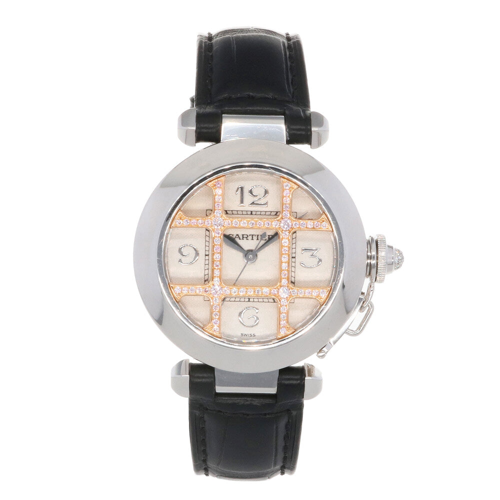 カルティエ CARTIER パシャ32 グリッドダイヤ 腕時計 時計 K18WG